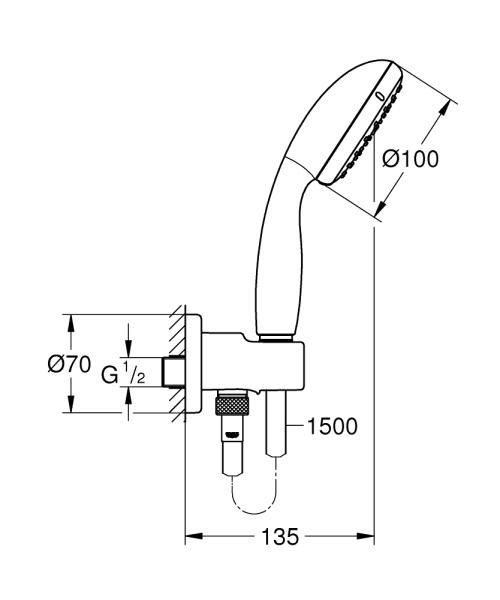 Душевой набор  Grohe Tempesta 26406001 хром Душевой набор  Grohe Tempesta 26406001 хром