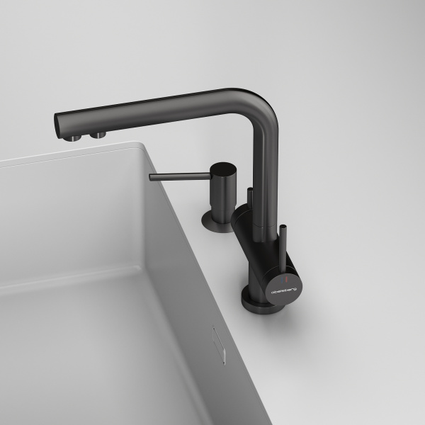 Смеситель для кухонной мойки Abelsberg Pura UVF70929GM космическая сталь брашированный