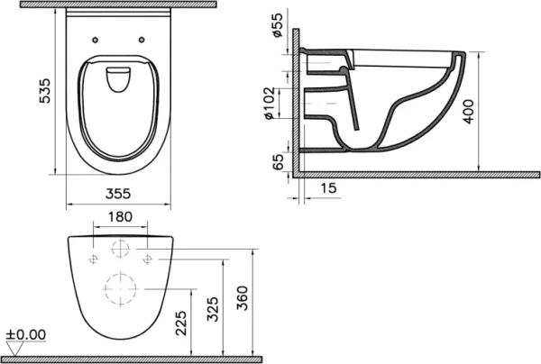 Унитаз VitrA S40 7759B003-0075 безободковый