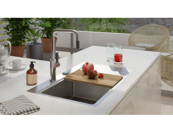 Мойка стальная левая 86х53 ALVEUS PURE 1103652 брашированная сталь