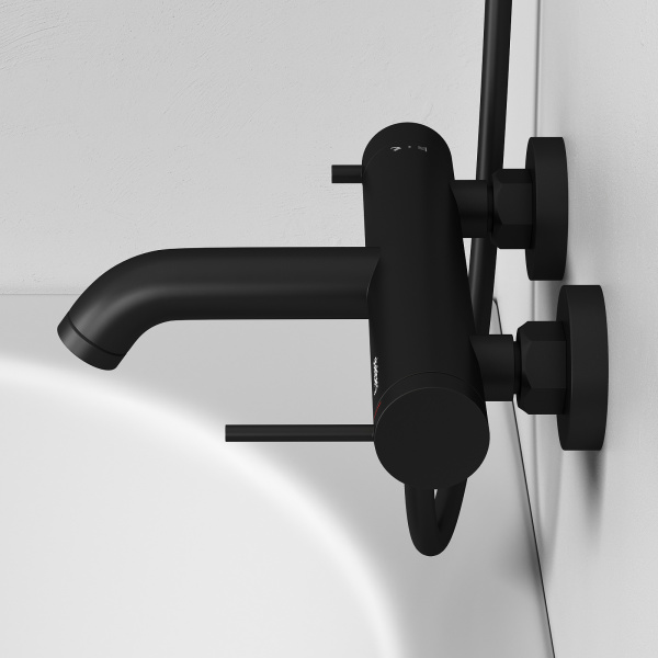 Смеситель для ванны Abelsberg Fluida ERF22516MB вулканический черный матовый