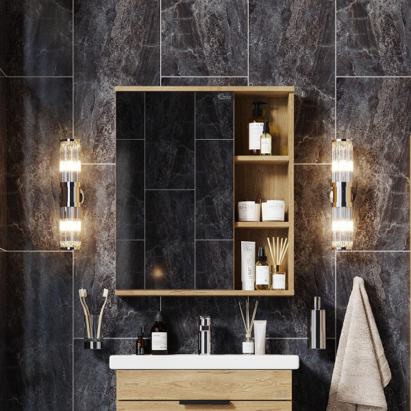 Шкаф зеркальный Onika Легран 50 см 205022 дуб галифакс