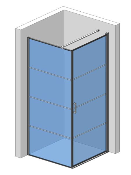 Душевой уголок 195х80 см AQUAme AQM5215-RH-8 черный прозрачный Душевой уголок 195х80 см AQUAme AQM5215-RH-8 черный прозрачный