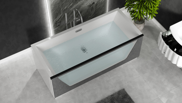 Ванна акриловая 170х75 Aima Design NEO стекло принт бетон Ванна акриловая 170х75 Aima Design NEO стекло принт бетон