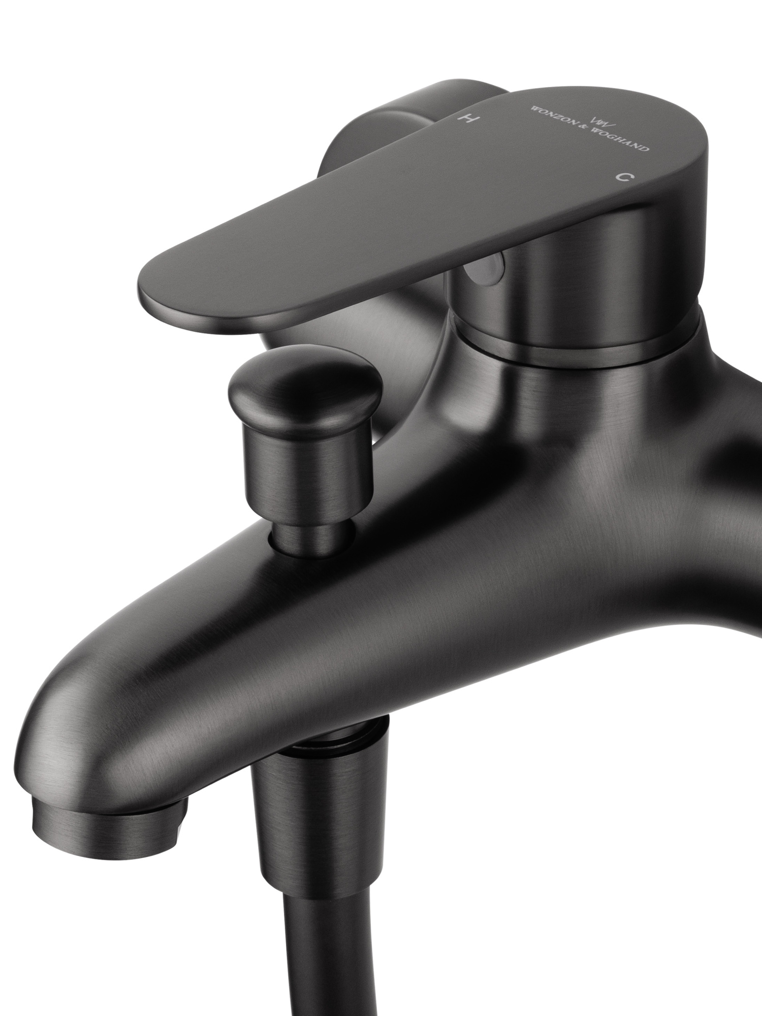 Смеситель для ванны с душем и гарнитуром Wonzon & Woghand Alfa WW-AE3201-BGG темный графит брашированный