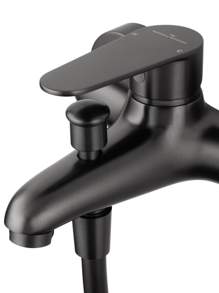 Смеситель для ванны с душем и гарнитуром Wonzon & Woghand Alfa WW-AE3201-BGG темный графит брашированный