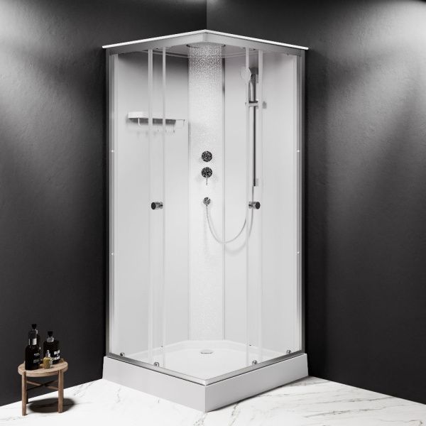 Душевая кабина 90x90 AM.PM X-Joy W94C-403-090MT стекло прозрачное профиль хромматовый Душевая кабина 90x90 AM.PM X-Joy W94C-403-090MT стекло прозрачное профиль хромматовый