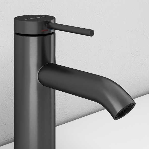 Смеситель для раковины Abelsberg Fluida ERF22001GM космическая сталь брашированный