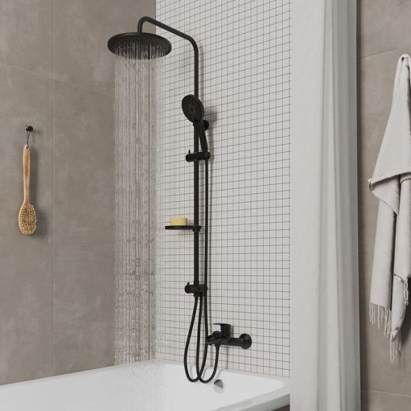 Душевой гарнитур с тропической лейкой Milardo Ideal Spa ILSBL3FM76 черный матовый Душевой гарнитур с тропической лейкой Milardo Ideal Spa ILSBL3FM76 черный матовый