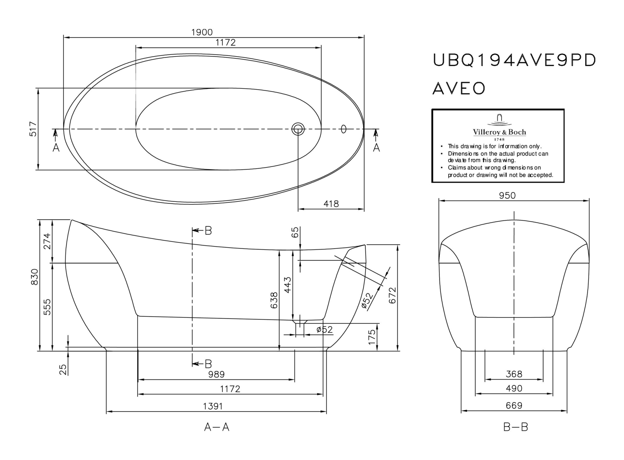 Ванна квариловая Villeroy & Boch Aveo UBQ194AVE9PDV-01