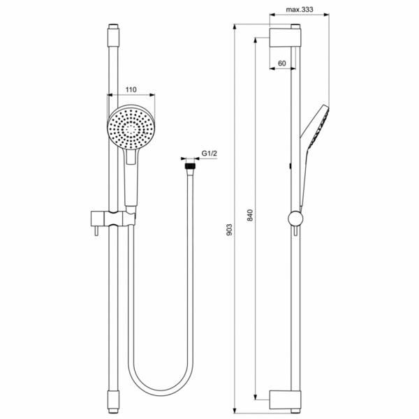 Душевой гарнитур Ideal Standard IDEALRAIN EVO B2237AA Душевой гарнитур Ideal Standard IDEALRAIN EVO B2237AA