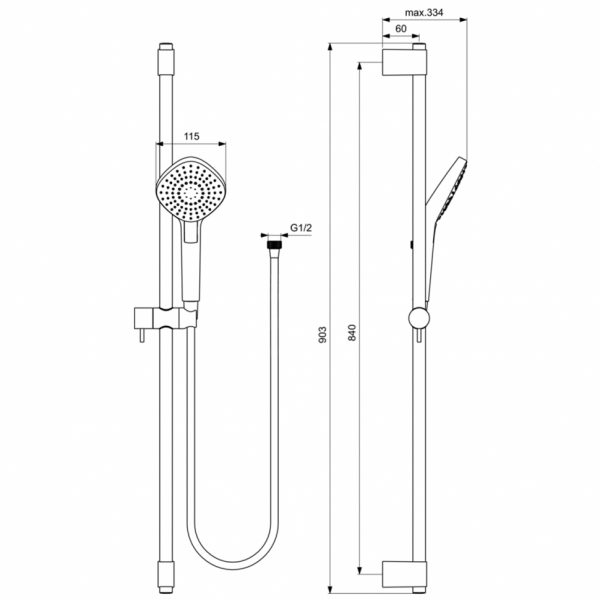 Душевой гарнитур Ideal Standard IDEALRAIN EVO B2238AA Душевой гарнитур Ideal Standard IDEALRAIN EVO B2238AA