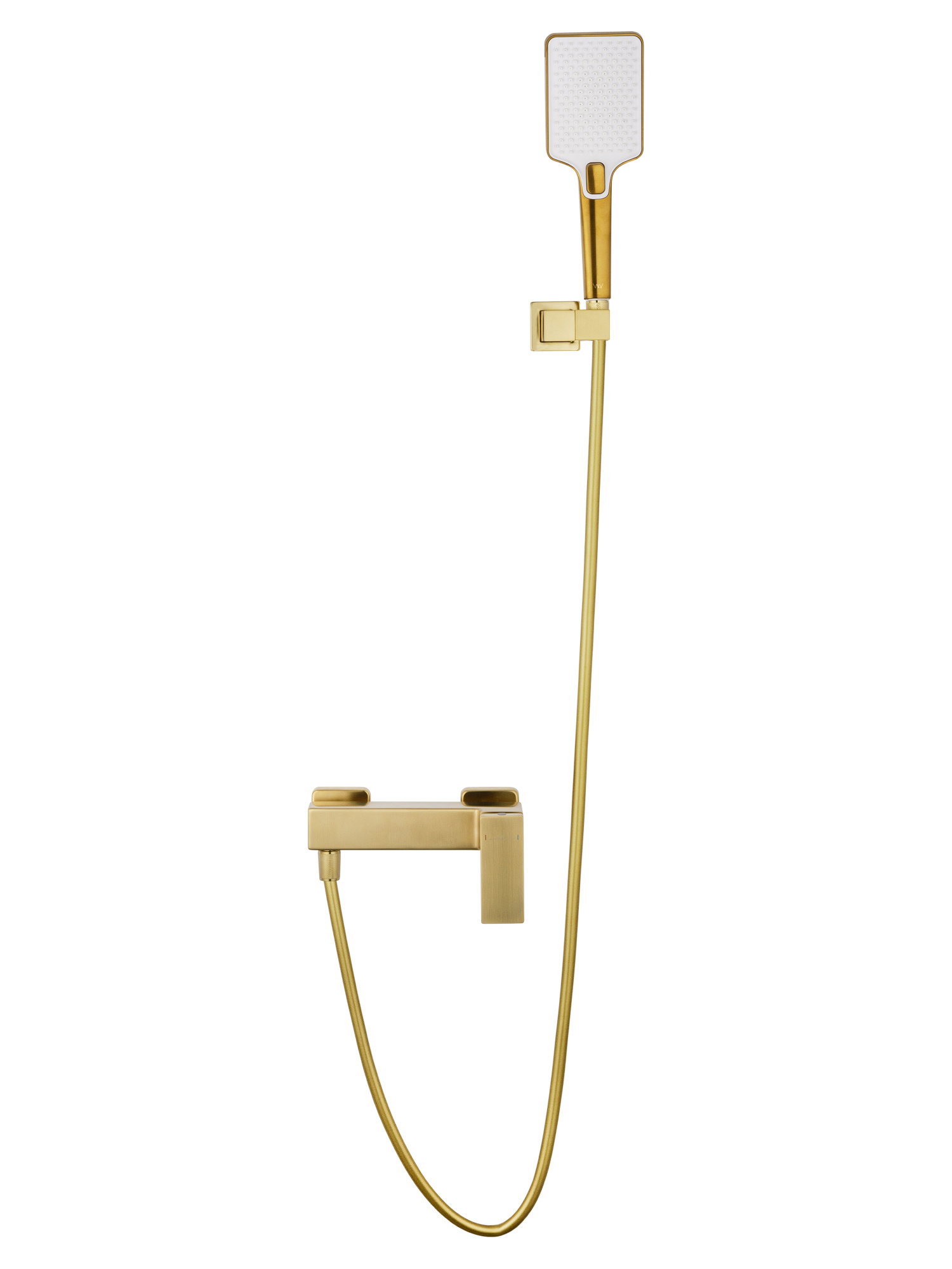 Смеситель для душа с гарнитуром Wonzon & Woghand Cube 2.0 WW-88048068-BG золото брашированный