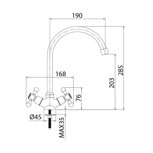 Смеситель для кухни MILARDO Duplex DUPSB0JM05 Смеситель для кухни MILARDO Duplex DUPSB0JM05