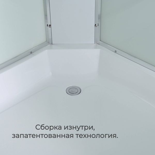 Душевая кабина с баней AvaCan 100x100 EM3010N профиль хром