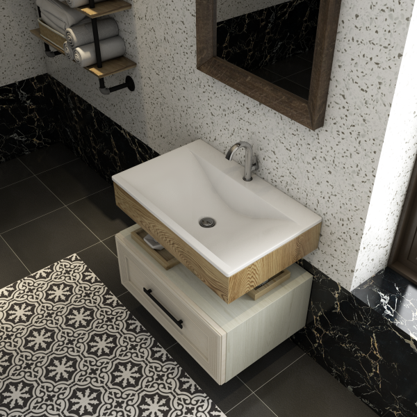 Мебельная раковина Madera Pulsus 4627173210485 70 см белая глянцевая