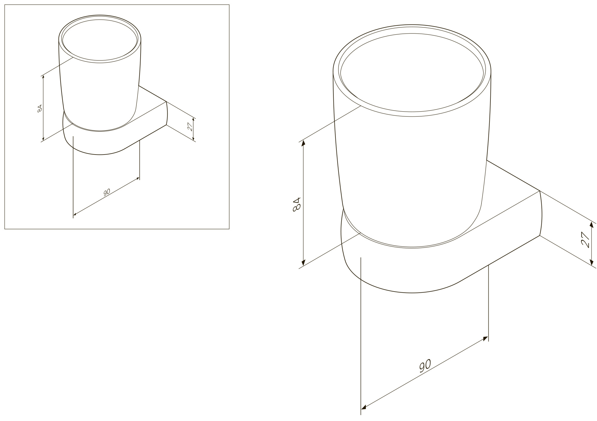 Стакан для зубных щеток AM.PM Sensation A3034300 хром глянцевый