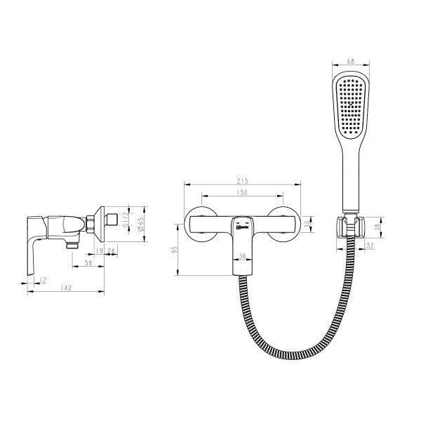 Смеситель для душа Lemark Ursus LM7203BL Смеситель для душа Lemark Ursus LM7203BL