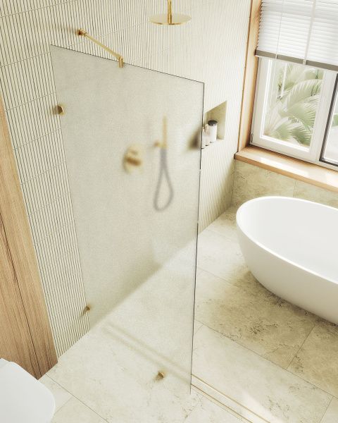 Душевая перегородка коннектор стена-стекло 79x195 см MaybahGlass  MGD-268-3 стекло сатин Душевая перегородка коннектор стена-стекло 79x195 см MaybahGlass  MGD-268-3 стекло сатин