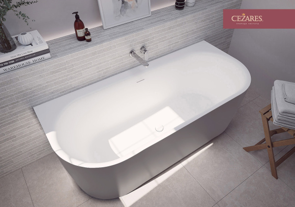 Ванна акриловая Cezares Metauro 180x80 METAURO-INT-Wall-180-80-60-G-W-MATT