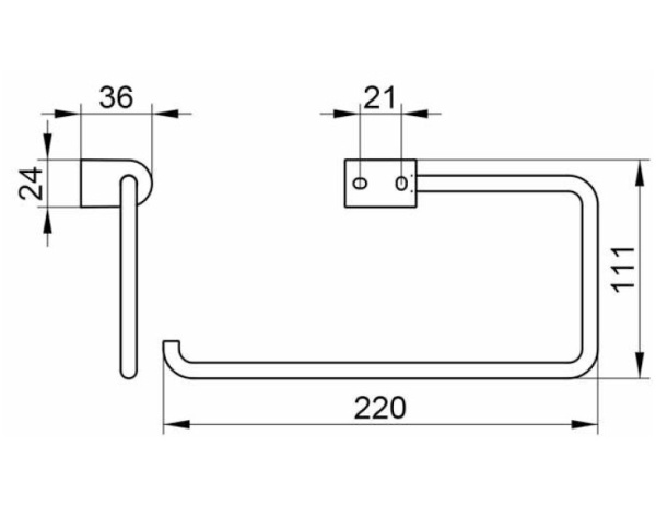 Держатель полотенца 22x3,6 KEUCO SMART.2 14721010000 Хром Держатель полотенца 22x3,6 KEUCO SMART.2 14721010000 Хром
