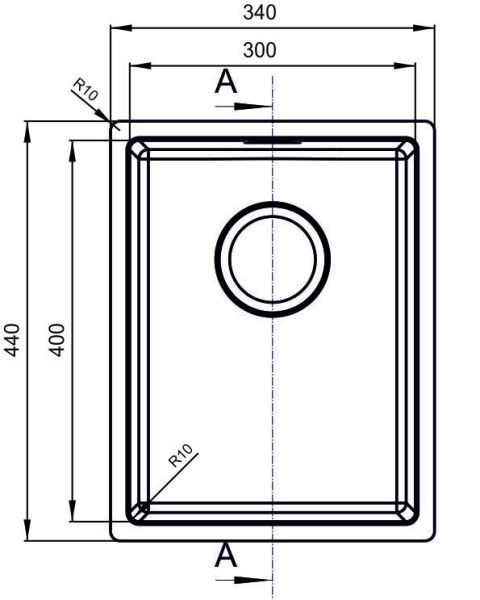 Кухонная мойка стальная подстольная 34x44 Florentina OHM.300.400.B.10.S.10 Кухонная мойка стальная подстольная 34x44 Florentina OHM.300.400.B.10.S.10