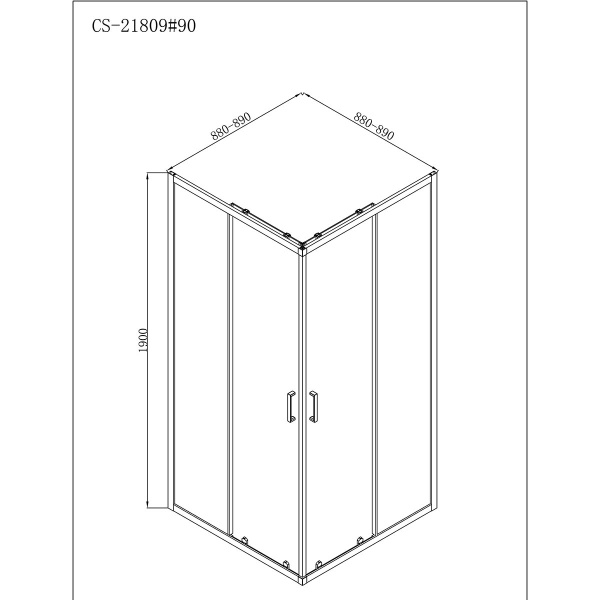 Душевое ограждение 90 см Loranto  CS-21809 Душевое ограждение 90 см Loranto  CS-21809