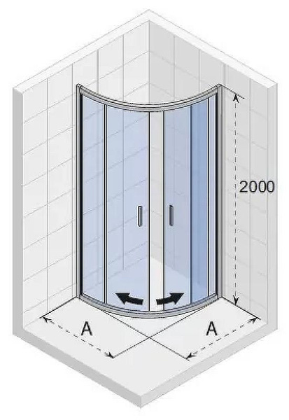 Душевой уголок Riho Hamar 2.0 90x200x90 G007002123 профиль хром