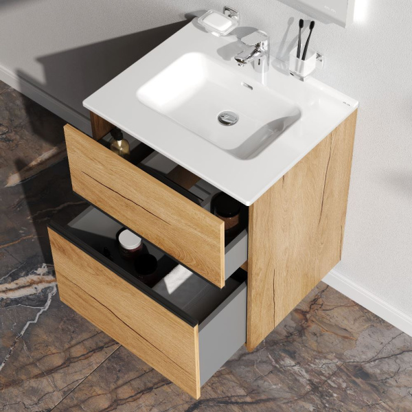 Тумба под раковину Am.Pm Sense 60 см M7BFUX0602OF подвесная светлое дерево