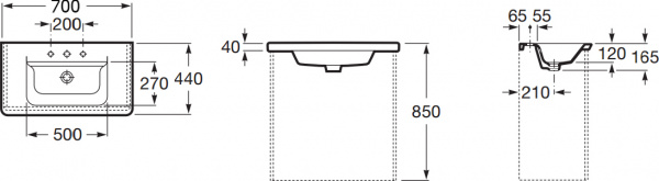 Раковина Roca The Gap Unik 70x44 327471000 Раковина Roca The Gap Unik 70x44 327471000
