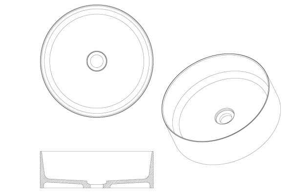 Раковина Boheme Corian 40 см 819-MW накладная белая