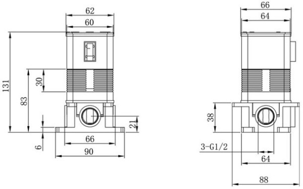 Смеситель с внутренней частью Caprigo Atlantic 51-050-crm для душа хром глянцевый