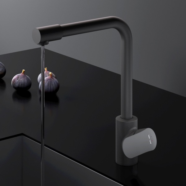 Смеситель для кухонной мойки Am.Pm Like с каналом для фильтра F8005722 черный матовый