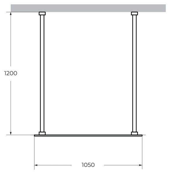 Душевая перегородка 105x195 см Cezares LIBERTA LIBERTA-L-2-105-120-C-NERO черный матовый