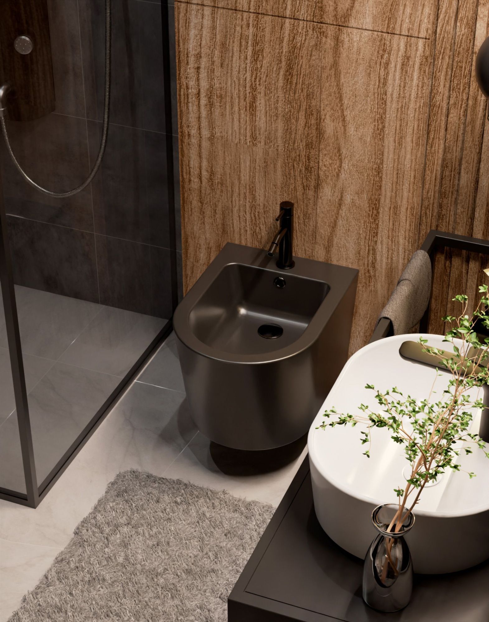 Биде подвесное 36х34,5х51,5 см AQUAme AQM2101MB черное матовое