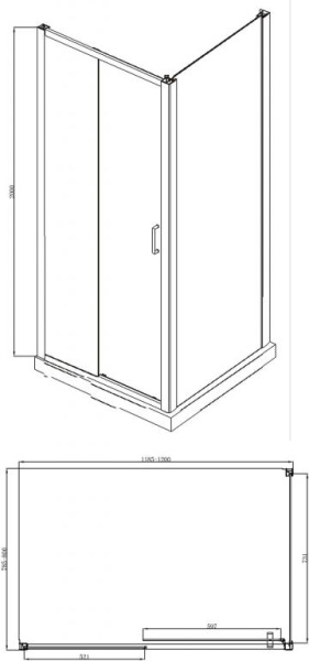 Душевой уголок 120x80x200 Bravat Blackline BS120.3101B Душевой уголок 120x80x200 Bravat Blackline BS120.3101B