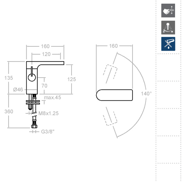 Смеситель для раковины Ramonsoler Arola 2602 хром