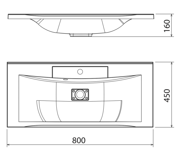 Раковина накладная 80x45 Florentina 10.010.00800.001 Раковина накладная 80x45 Florentina 10.010.00800.001