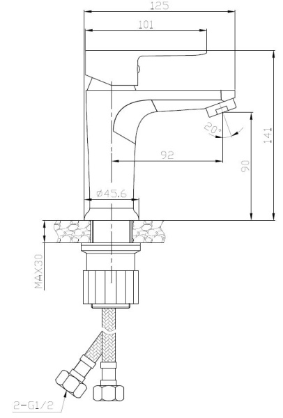 Смеситель для раковины Voda Snow SW 26 TW белый