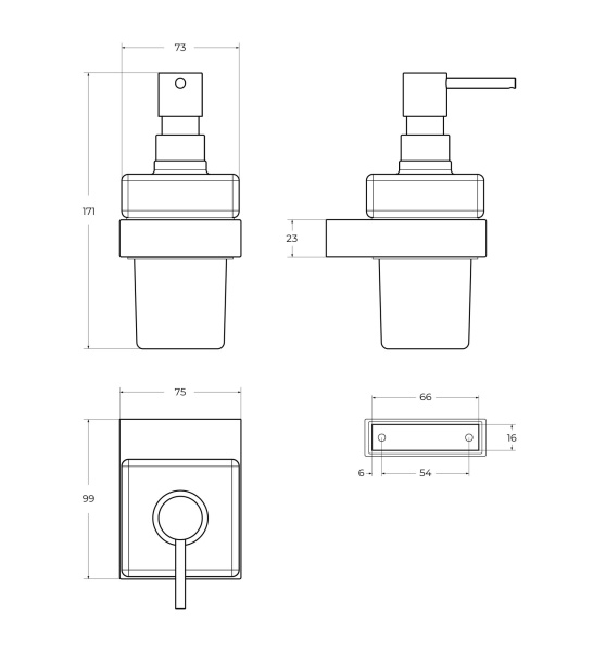 Дозатор для мыла Cezares Slider SLIDER-SOIS-V-NOP черный матовый