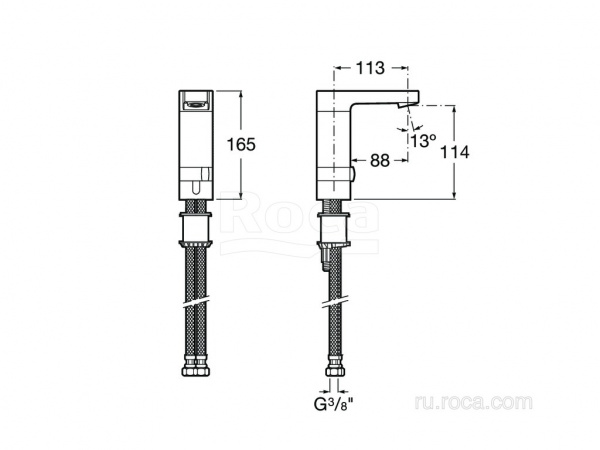 Смеситель Roca L90 для раковины 5A5501C00 Смеситель Roca L90 для раковины 5A5501C00
