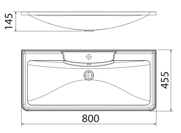Раковина накладная 80x45 Florentina 10.020.00800.001 Раковина накладная 80x45 Florentina 10.020.00800.001