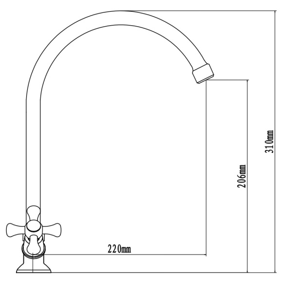 Смеситель для кухни Voda Laguna LGN519 хром глянцевый