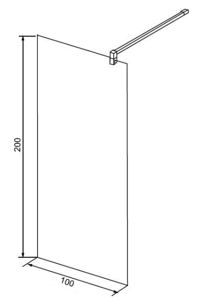 Душевая перегородка регулируемый кронштейн 100x200 см Loranto  CS-L1020 100 Душевая перегородка регулируемый кронштейн 100x200 см Loranto  CS-L1020 100