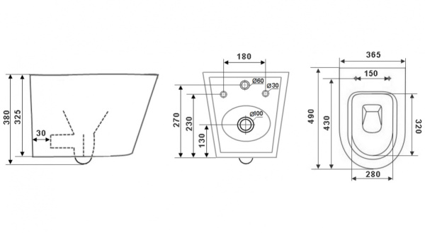 Унитаз Timo INARI TK-503 MB подвесной безободковый