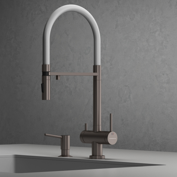 Смеситель для кухонной мойки Abelsberg Venta IXF73979BN титан брашированный