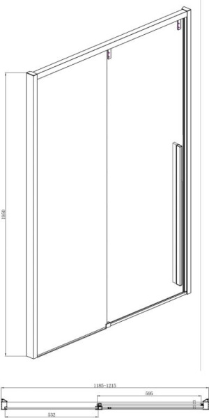 Душевая дверь в нишу 120х195 Bravat Slimline BD120.4105A Душевая дверь в нишу 120х195 Bravat Slimline BD120.4105A