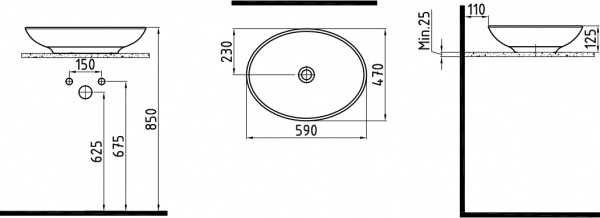 Раковина на столешницу Bien Harmony HRLG05901FD0W5000