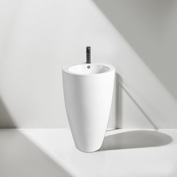 Раковина напольная Azario COMELLA 500х500х830 отдельностоящая круглая белый AZ-311
