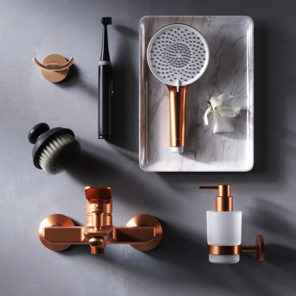 Смеситель для ванны Am.Pm X-Joy F85A10044 розовое золото матовый